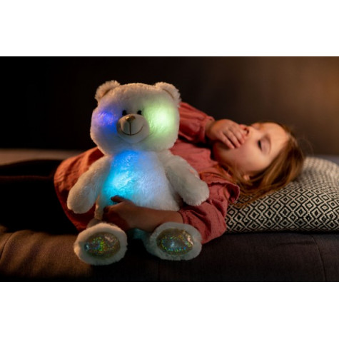 Teddies Svítící plyšový Snílek 40 cm Medvěd bílý ~ 5