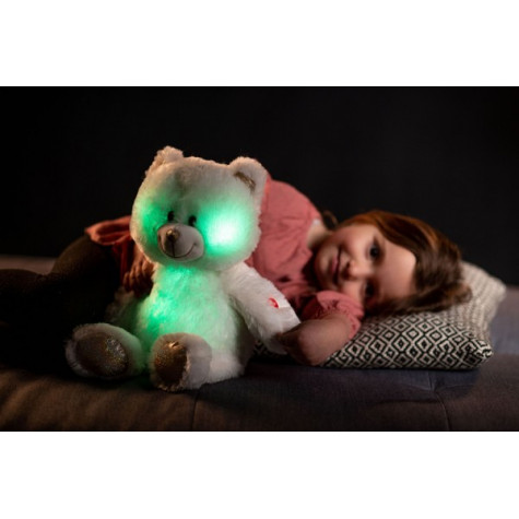 Teddies Svítící plyšový Snílek 40 cm Medvěd bílý ~ 6