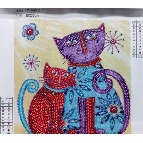 Norimpex Diamantové malování 7D obrázek 30x30cm - Kočky ~ 2