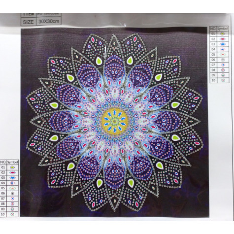 Norimpex Diamantové malování 7D obrázek 30x30cm - Modrá mandala