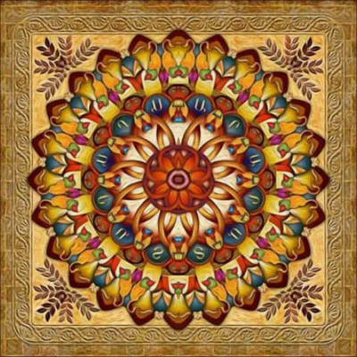 Norimpex Diamantové malování 7D obrázek 30x40cm - Zlatá mandala