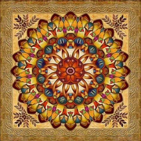 Norimpex Diamantové malování 7D obrázek 30x30cm - Zlatá mandala ~ 1