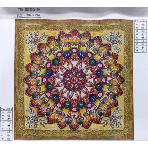 Norimpex Diamantové malování 7D obrázek 30x30cm - Zlatá mandala ~ 2