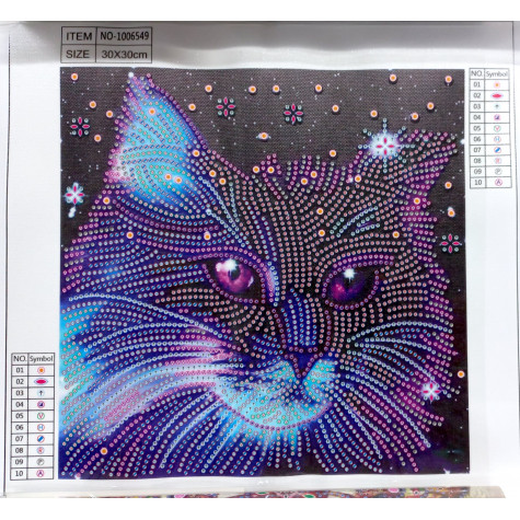 Norimpex Diamantové malování 7D obrázek 30x30cm - Hvězdné kotě ~ 2