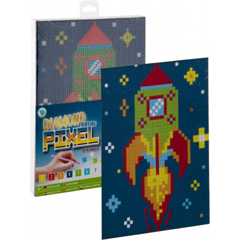 Grafix Diamantové malování na rámu 15x20cm Pixel - Raketa ~ 3