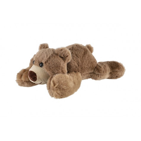 Medvídek plyšový ležící 28cm - hnědý