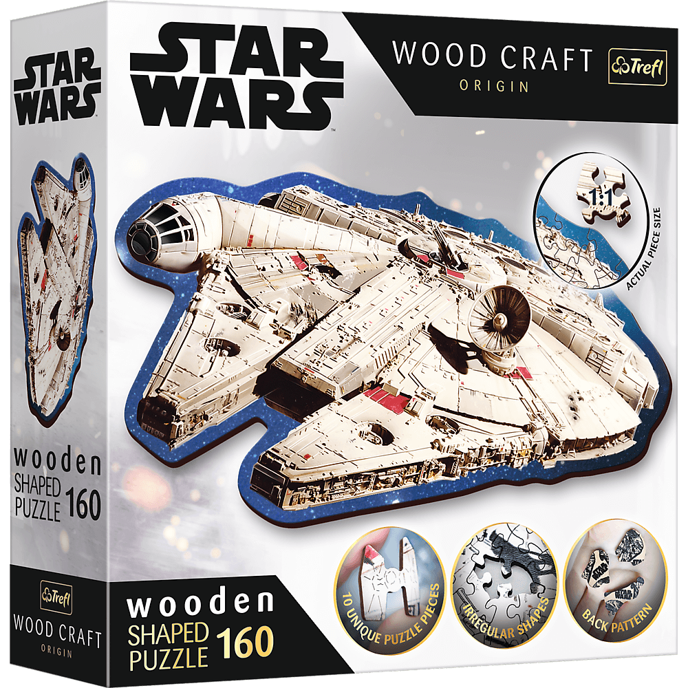 TREFL Wood Craft Origin puzzle Star Wars: Millennium Falcon 160 dílků