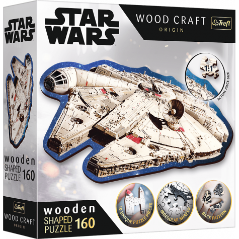 TREFL Wood Craft Origin puzzle Star Wars: Millennium Falcon 160 dílků ~ 1