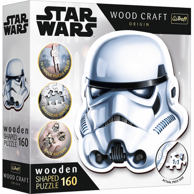 TREFL Wood Craft Origin puzzle Star Wars: Helma stormtroopera 160 dílků