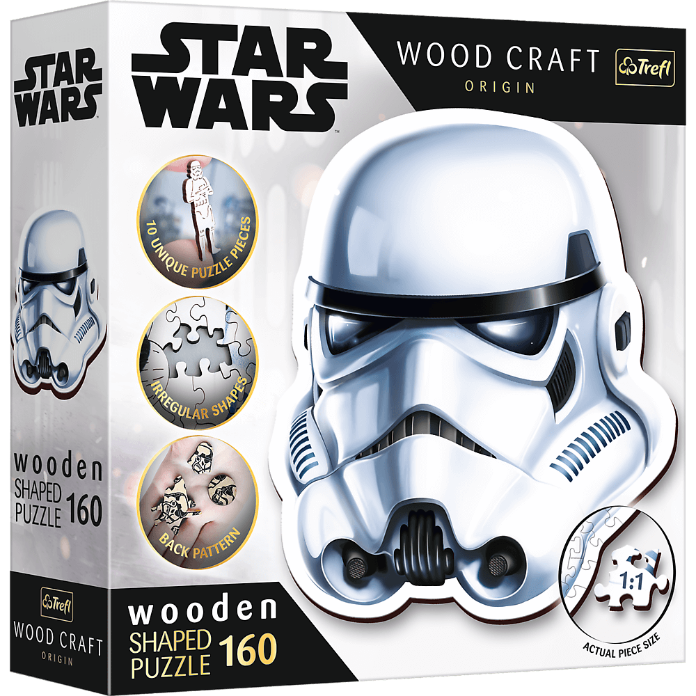 TREFL Wood Craft Origin puzzle Star Wars: Helma stormtroopera 160 dílků