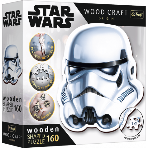 TREFL Wood Craft Origin puzzle Star Wars: Helma stormtroopera 160 dílků