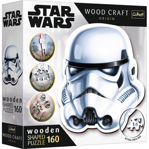 TREFL Wood Craft Origin puzzle Star Wars: Helma stormtroopera 160 dílků ~ 1