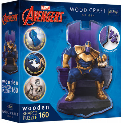 TREFL Wood Craft Origin puzzle Thanos na trůnu 160 dílků