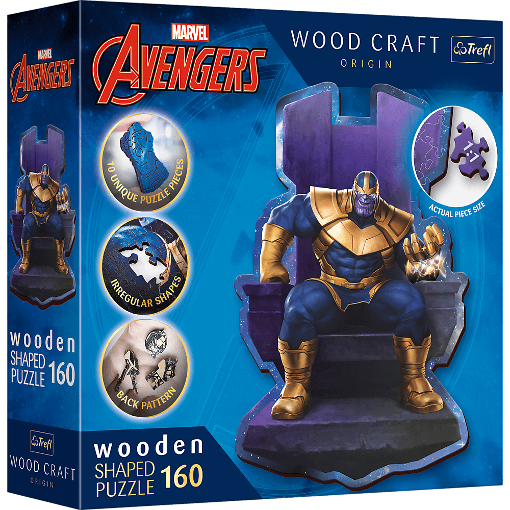 TREFL Wood Craft Origin puzzle Thanos na trůnu 160 dílků