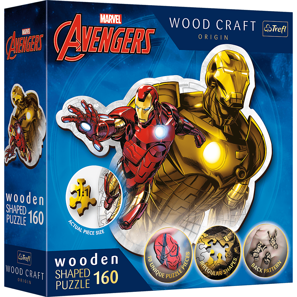 TREFL Wood Craft Origin puzzle Odvážný Iron Man 160 dílků