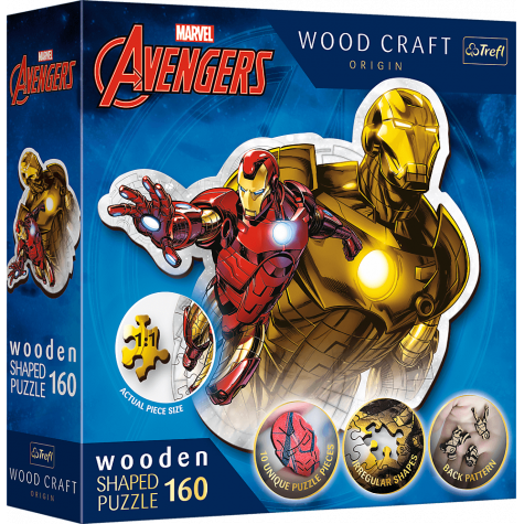 TREFL Wood Craft Origin puzzle Odvážný Iron Man 160 dílků