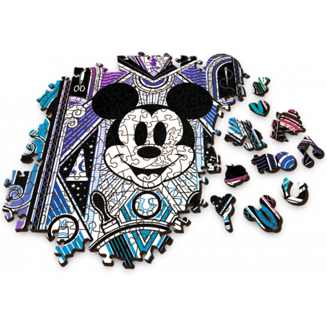 TREFL Wood Craft Dřevěné puzzle Mickey Mouse a Minnie 501 dílků