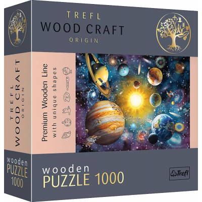 TREFL Wood Craft Dřevěné puzzle Cesta sluneční soustavou 1000 dílků