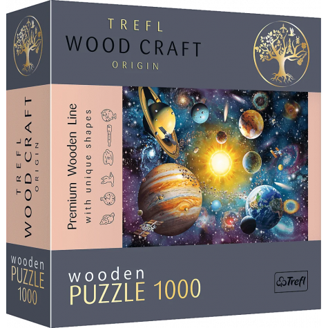 TREFL Wood Craft Dřevěné puzzle Cesta sluneční soustavou 1000 dílků