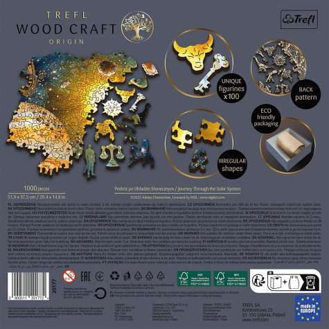 TREFL Wood Craft Dřevěné puzzle Cesta sluneční soustavou 1000 dílků ~ 4