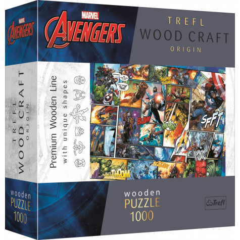 TREFL Wood Craft Dřevěné puzzle Marvel Avengers 1000 dílků ~ 1