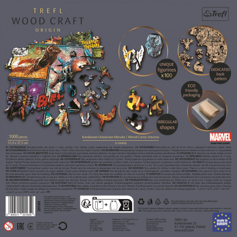 TREFL Wood Craft Dřevěné puzzle Marvel Avengers 1000 dílků