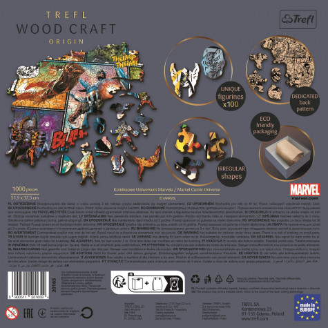 TREFL Wood Craft Dřevěné puzzle Marvel Avengers 1000 dílků ~ 4