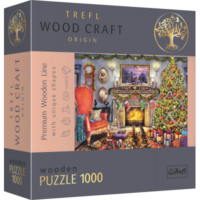 TREFL Wood Craft Dřevěné puzzle U krbu 1000 dílků