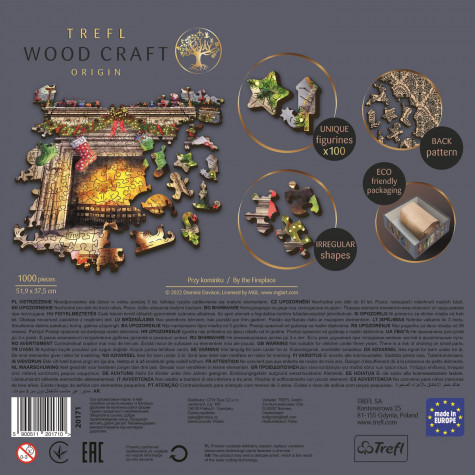 TREFL Wood Craft Dřevěné puzzle U krbu 1000 dílků