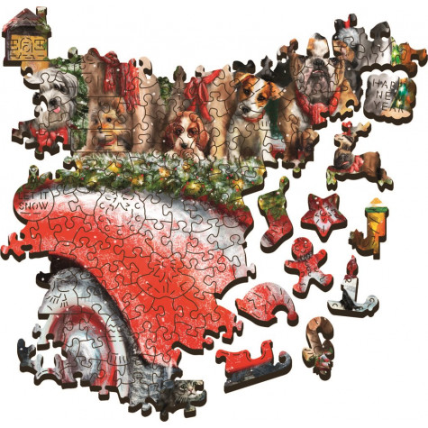 TREFL Wood Craft Dřevěné puzzle Santovi malí pomocníci 1000 dílků ~ 2