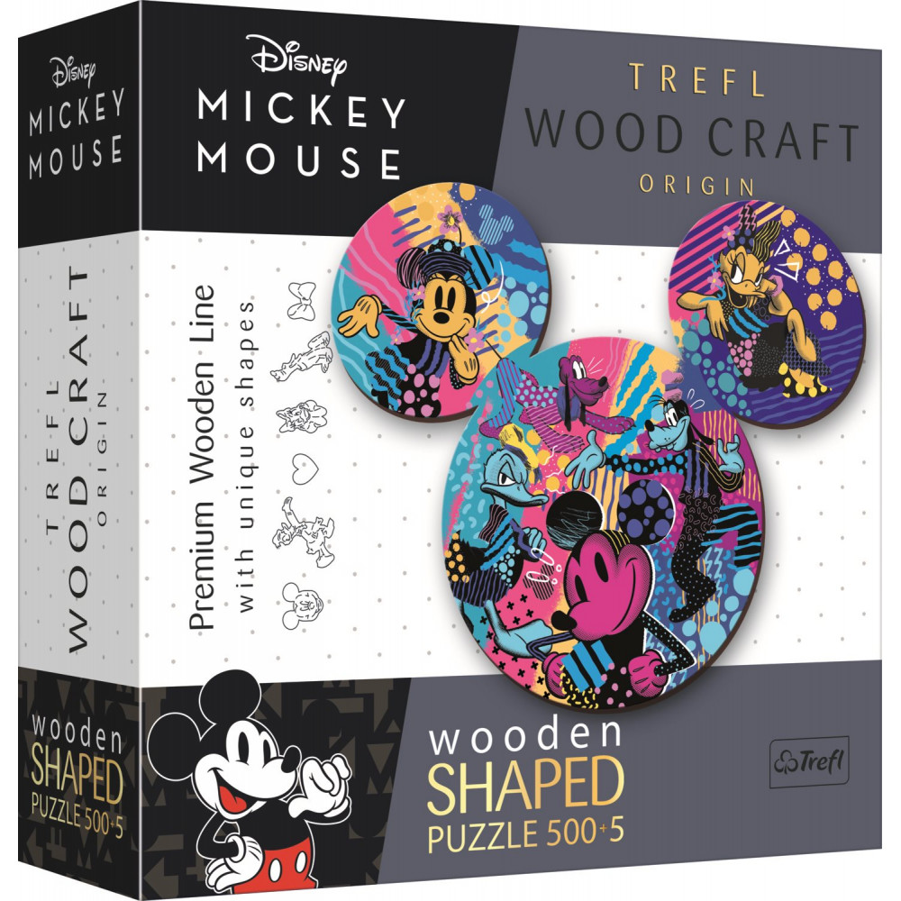 TREFL Wood Craft Origin puzzle Mickey Mouse 505 dílků