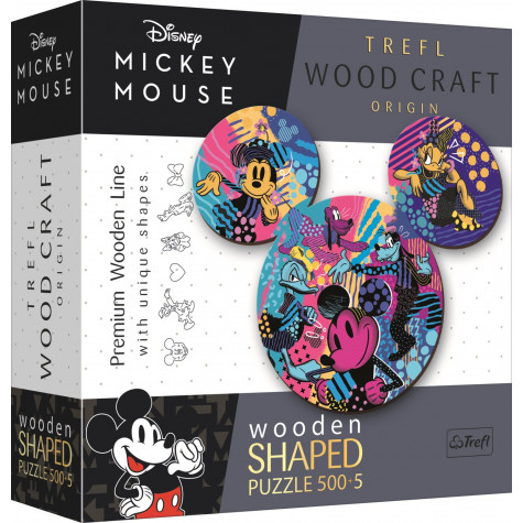TREFL Wood Craft Origin puzzle Mickey Mouse 505 dílků ~ 1