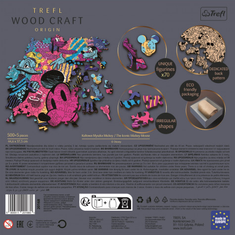 TREFL Wood Craft Origin puzzle Mickey Mouse 505 dílků ~ 4