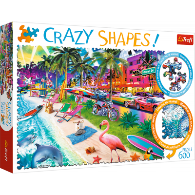 TREFL Crazy Shapes puzzle Pláž Miami 600 dílků