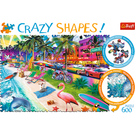 TREFL Crazy Shapes puzzle Pláž Miami 600 dílků ~ 2