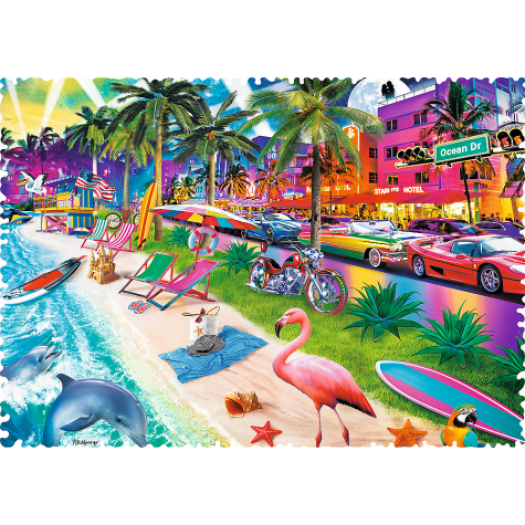 TREFL Crazy Shapes puzzle Pláž Miami 600 dílků