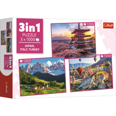 TREFL Puzzle Japonsko, Itálie, Turecko 3x1000 dílků