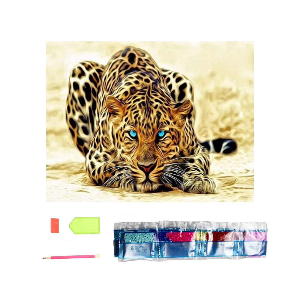 Norimpex Diamantový obrázek malování 30x40cm - Číhající leopard