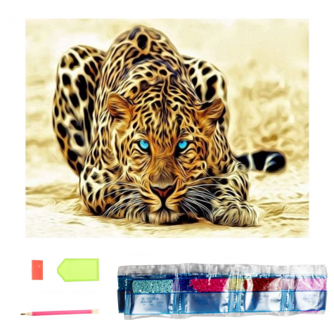 Norimpex Diamantový obrázek malování 30x40cm - Číhající leopard ~ 1