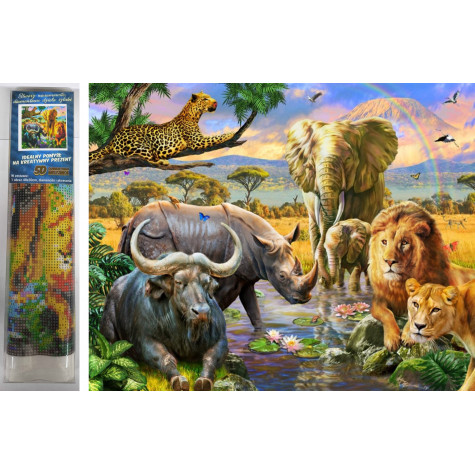 Norimpex Diamantový obrázek malování 30x40cm - Safari zvířata ~ 1