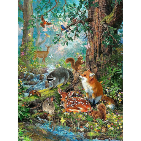 Norimpex Diamantový obrázek malování 30x40cm - Lesní zvířátka ~ 2