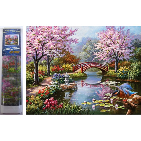 Norimpex Diamantový obrázek malování 30x40cm - Jezírko v zahradě ~ 1