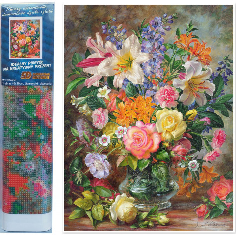 Norimpex Diamantový obrázek malování 30x40cm - Barevná kytice ~ 1