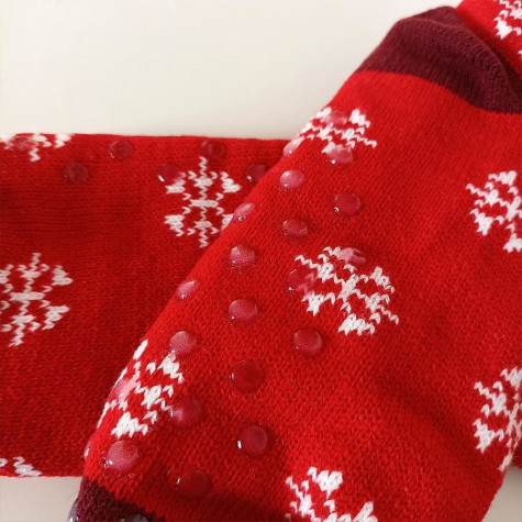 Vánoční hřejivé ponožky s kožíškem - Santa a vločky - vel. uni ~ 2