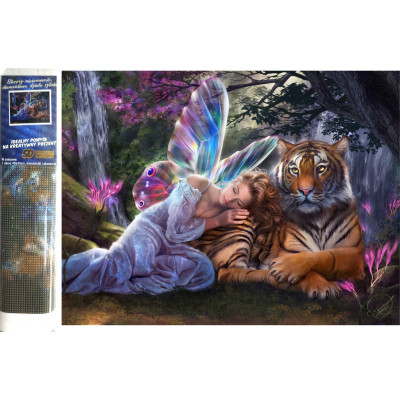Norimpex Diamantový obrázek malování 30x40cm - Motýlí víla a tygr