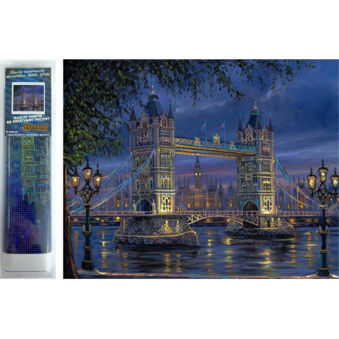 Norimpex Diamantový obrázek malování 30x40cm - Noční Tower Bridge ~ 1