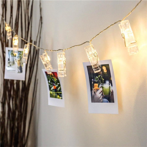 LED svítící řetěz s kolíčky 160cm ~ 1