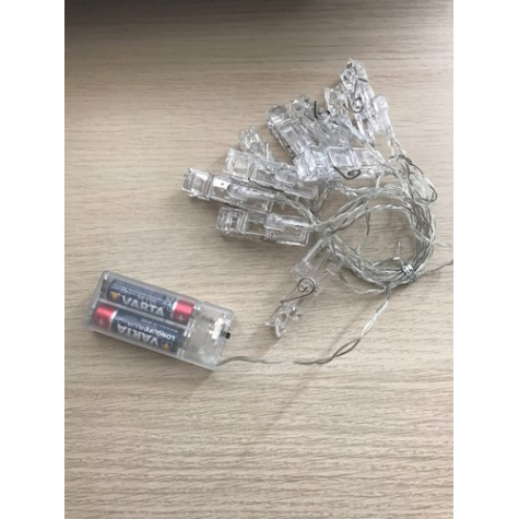 LED svítící řetěz s kolíčky 160cm ~ 7