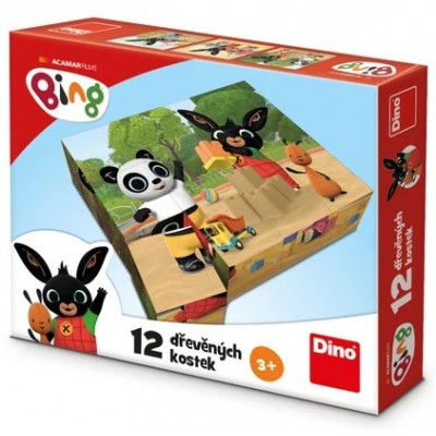 Dino Dřevěné licenční kostky 12 ks - Bing