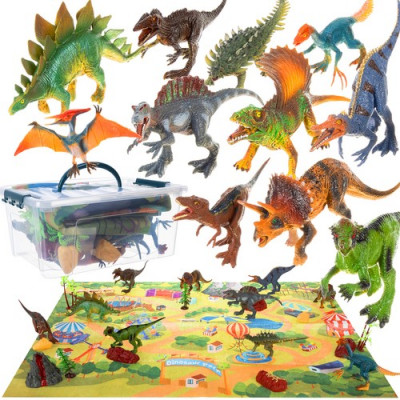 Kruzzel 22397 Dinosauří svět - figurky v kufříku a podložka